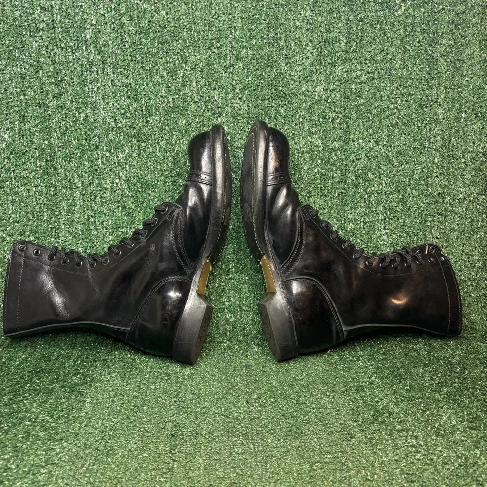 Double H Jump Boots Leather Cap Toe Military Goth Combat Boots Black Mens 10 E
